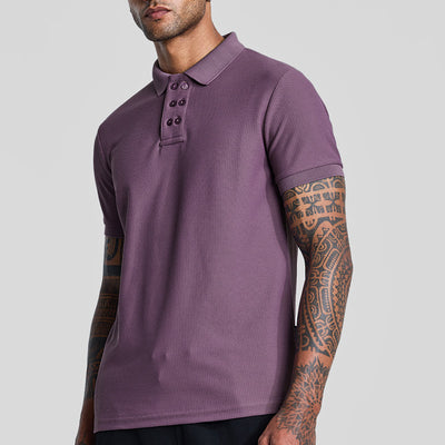Lavender Textured Polo T-Shirt