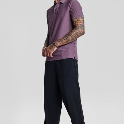 Lavender Textured Polo T-Shirt