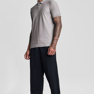 Light Grey Textured Polo T-Shirt