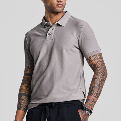 Light Grey Textured Polo T-Shirt