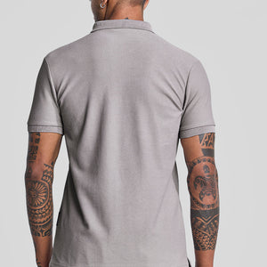 Light Grey Textured Polo T-Shirt