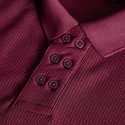 Maroon Textured Polo T-Shirt