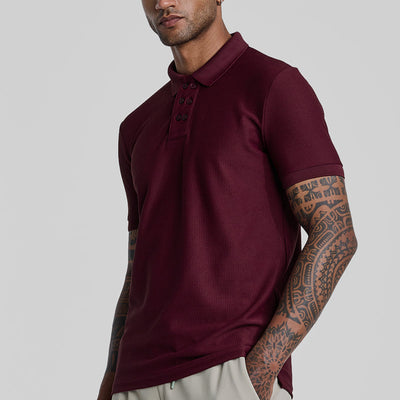 Maroon Textured Polo T-Shirt