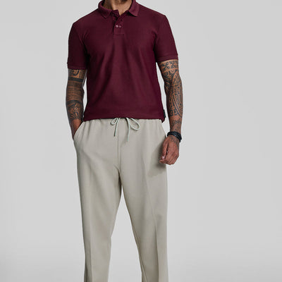 Maroon Textured Polo T-Shirt