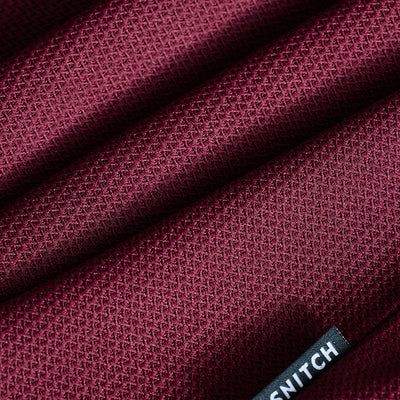Maroon Textured Polo T-Shirt