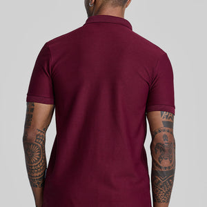Maroon Textured Polo T-Shirt