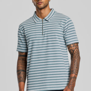 Light Blue Zipper Polo T-Shirt