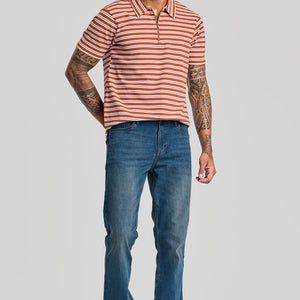 Rust Zipper Polo T-Shirt