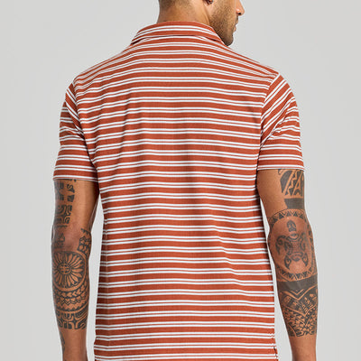 Rust Zipper Polo T-Shirt