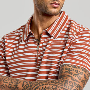 Rust Zipper Polo T-Shirt