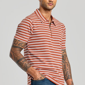 Rust Zipper Polo T-Shirt