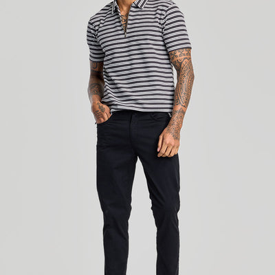 Charcoal Grey Zipper Polo T-Shirt