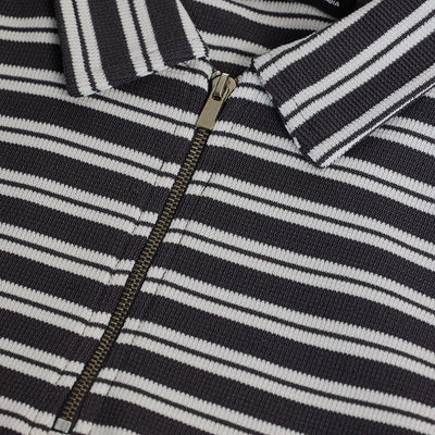 Charcoal Grey Zipper Polo T-Shirt