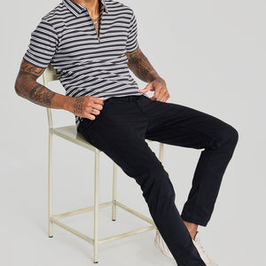 Charcoal Grey Zipper Polo T-Shirt