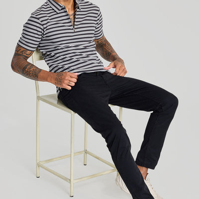 Charcoal Grey Zipper Polo T-Shirt