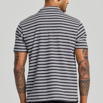 Charcoal Grey Zipper Polo T-Shirt