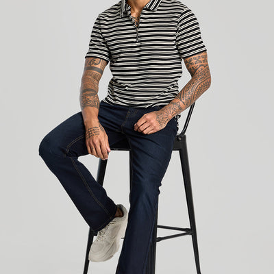 Black Zipper Polo T-Shirt