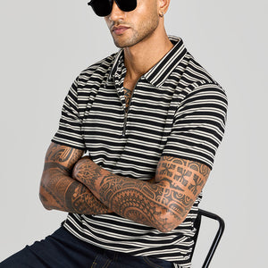 Black Zipper Polo T-Shirt