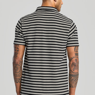 Black Zipper Polo T-Shirt