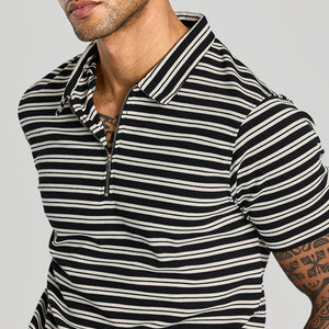Black Zipper Polo T-Shirt