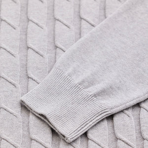 Light Grey Zipper Knitted Polo T-Shirt