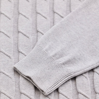 Light Grey Zipper Knitted Polo T-Shirt