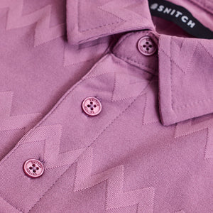 Pink Textured Polo T-Shirt