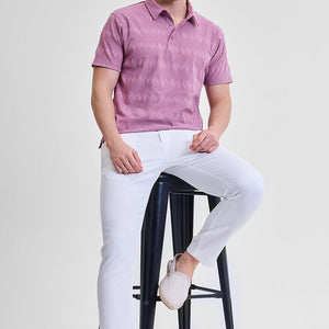 Pink Textured Polo T-Shirt