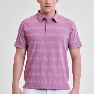 Pink Textured Polo T-Shirt