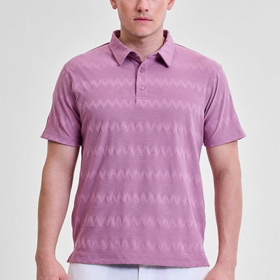 Pink Textured Polo T-Shirt