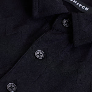 Black Textured Polo T-Shirt