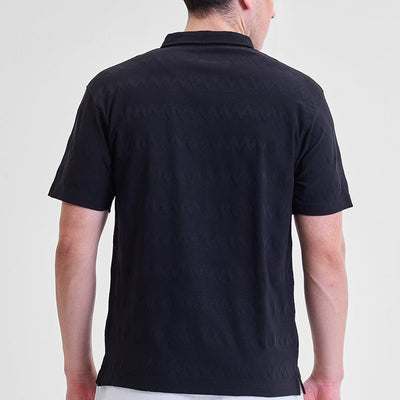 Black Textured Polo T-Shirt