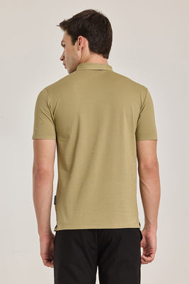 Olive Stitchless Polo T-Shirt