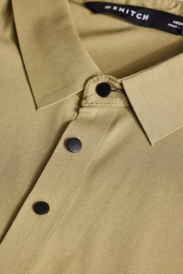 Olive Stitchless Polo T-Shirt