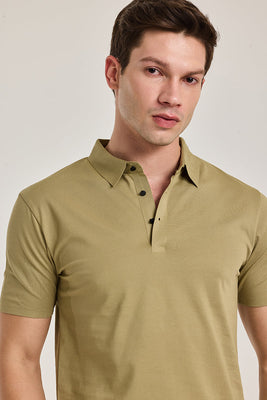 Olive Stitchless Polo T-Shirt