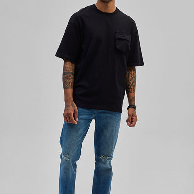 Black Utility Pocket Oversized T-Shirt