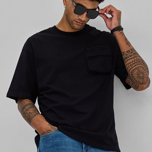 Black Utility Pocket Oversized T-Shirt