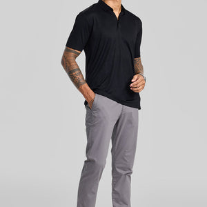 Black Stitchless Polo T-Shirt