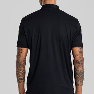 Black Stitchless Polo T-Shirt