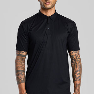 Black Stitchless Polo T-Shirt