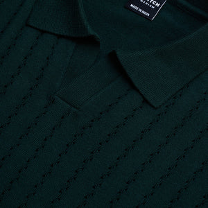 Dark Green Knitted Polo T-Shirt