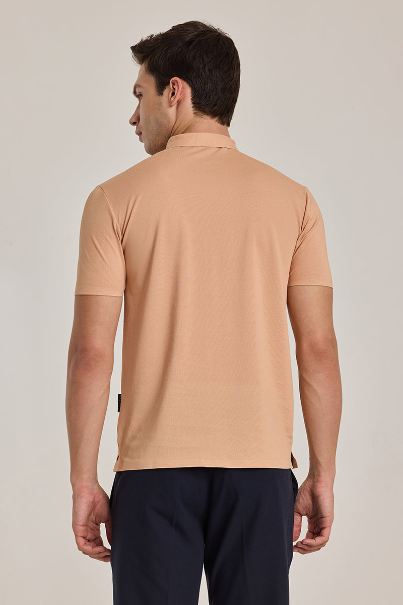 Peach Stitchless Polo T-Shirt