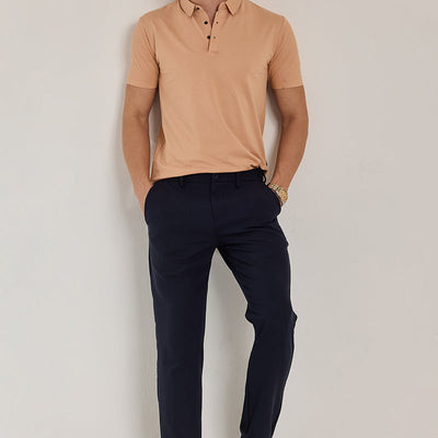 Peach Stitchless Polo T-Shirt