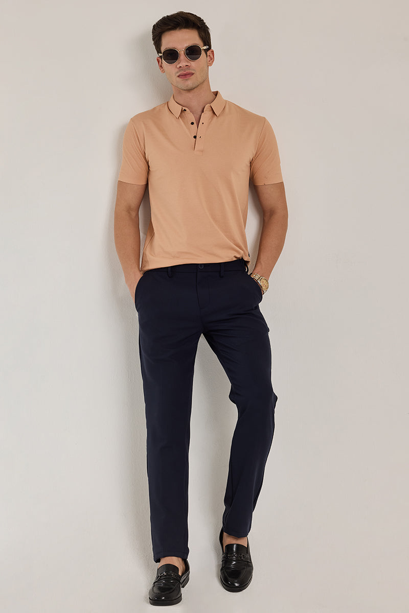 Peach Stitchless Polo T-Shirt