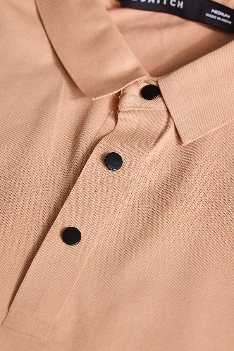 Peach Stitchless Polo T-Shirt
