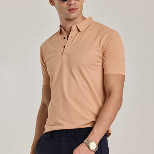 Peach Stitchless Polo T-Shirt