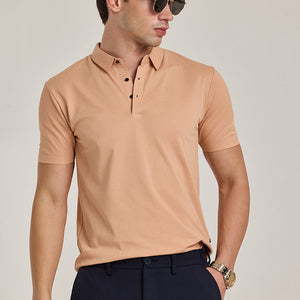 Peach Stitchless Polo T-Shirt