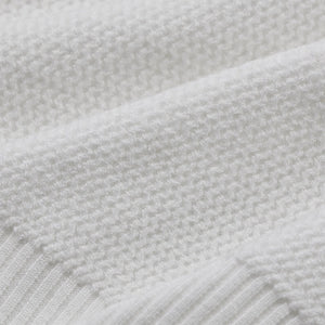 White Knitted Polo Sweater