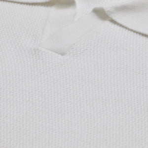 White Knitted Polo Sweater