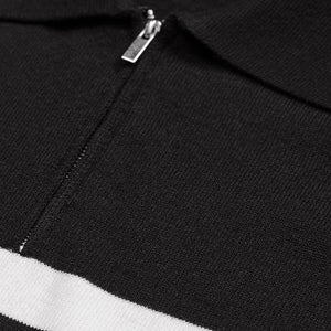 Black Stripes Polo Sweater